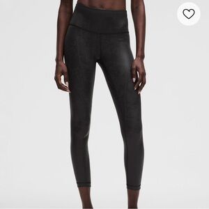 NWOT!! Wunder Train Lululemon Athletica Black Matte Foil Leggings